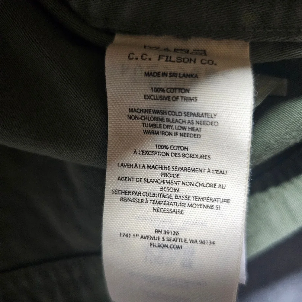 Filson Field Jac-Shirt Washed Fatigue Green Cotton Men's XXXL 20277936
